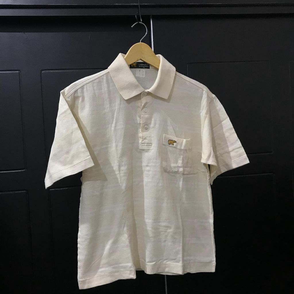 kaos kerah golden bear cream motif coksu S