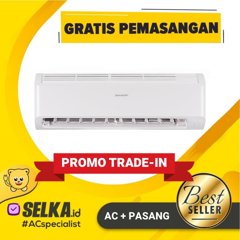 AC SHARP AH-A9BEY2 + PASANG / 9 BEY2 AC SPLIT 1 PK STANDARD BASIC GARUDA SERIES