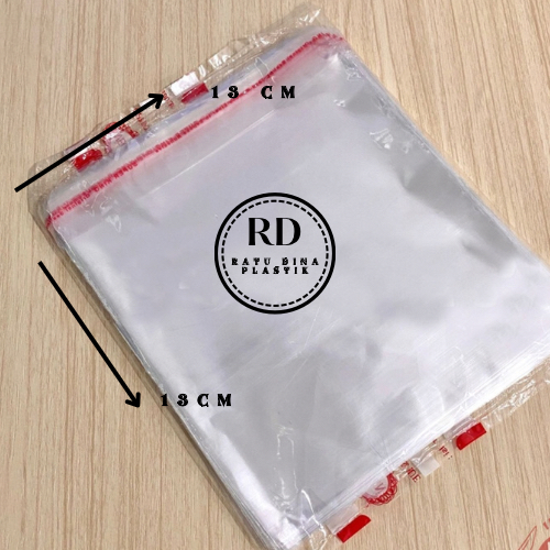 ￼(ISI 100) OPP ROTI - KANTONG PLASTIK OPP LEM KEMASAN ROTI DONAT KUE 13x13
