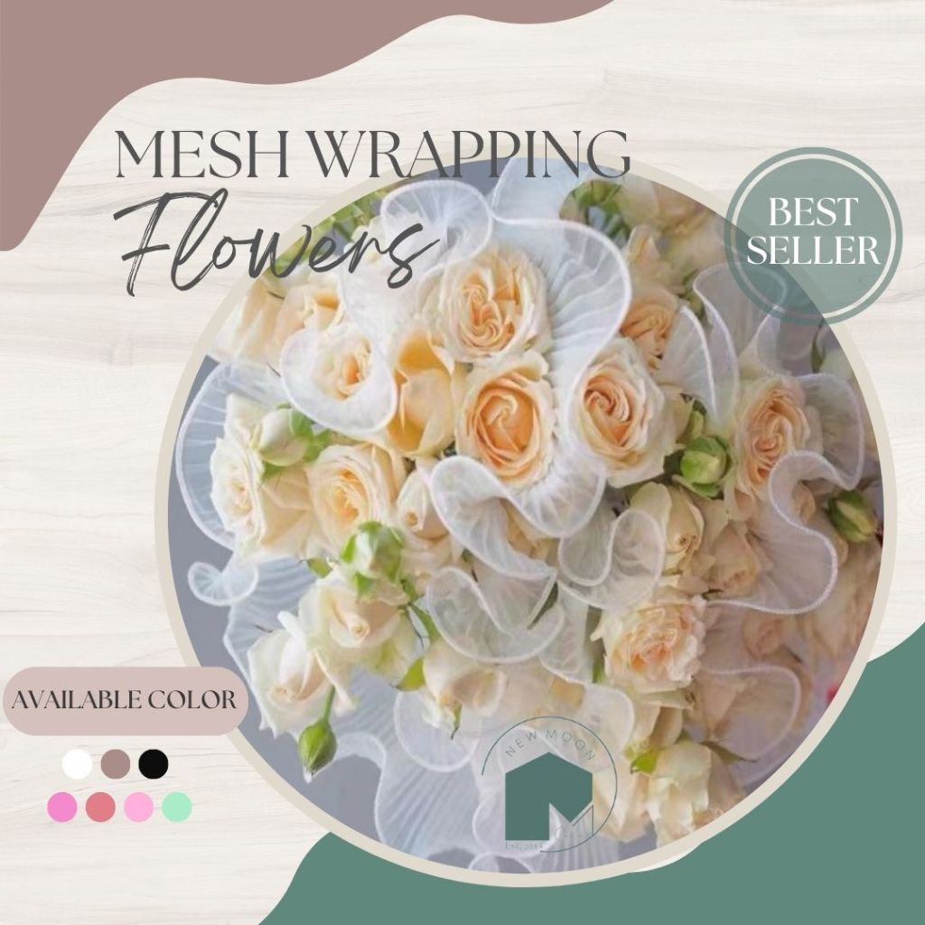 

Korean Wrapping Mesh Lace Renda Kain Ruffle Flower Wrap Curly Wave Mermaid Tail Buket Bouquet