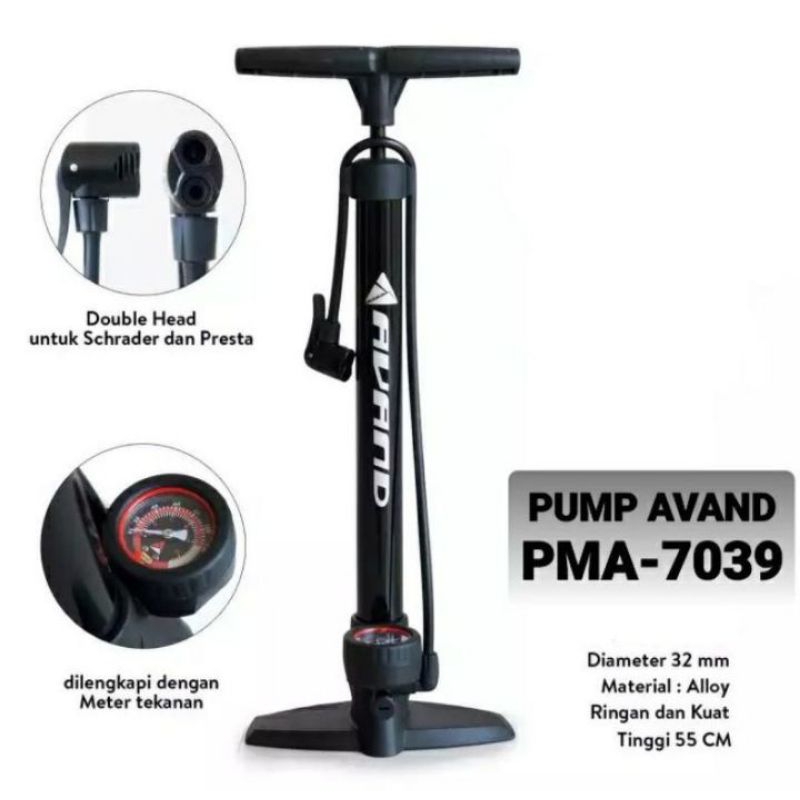 Pompa Sepeda Avand PMA 7039 Alloy 32mm black