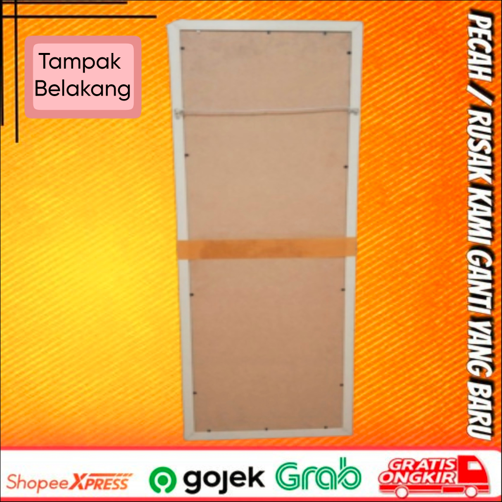 Kaca Cermin Gantung / Cermin Dinding Ukuran 50 x 100 Cm Full Bingkai