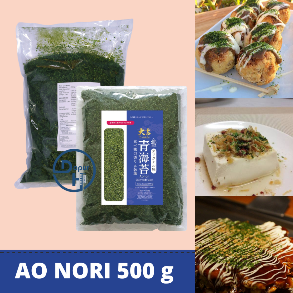 

AONORI Bubuk Nori 500 g │Ao Nori Powder Import Taburan Takoyaki │ Seaweed Powder Mentai--