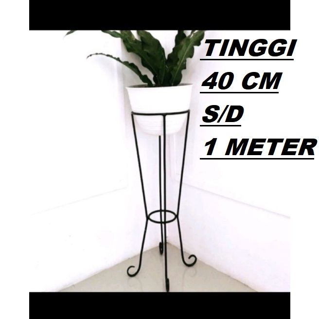TINGGI 1 METER/POT BUNGA BESI/STANDING PLANTER DIAMETER 20CM/STANDING POT BESI/RAK BUNGA BESI/STANDI