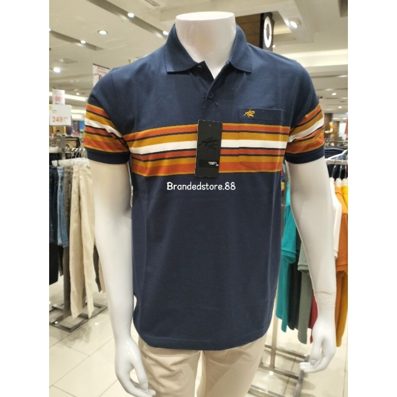 Arnett Baju Pria Tshirt Lengan Pendek Stripe Navy Original