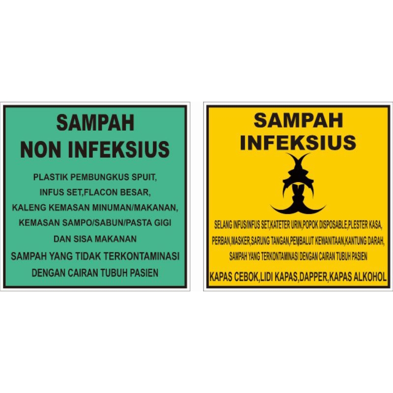 STIKER SAMPAH INFEKSIUS NON INFEKSIUS