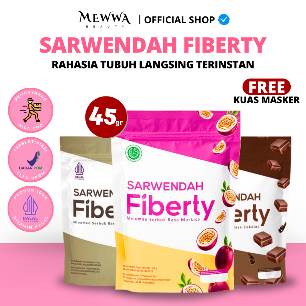 [ FREE ONGKIR ] Sarwendah Juice Markisa Fiberty Detox Slim &amp; Healt 45gr - Fiber Minuman Serat Original BPOM