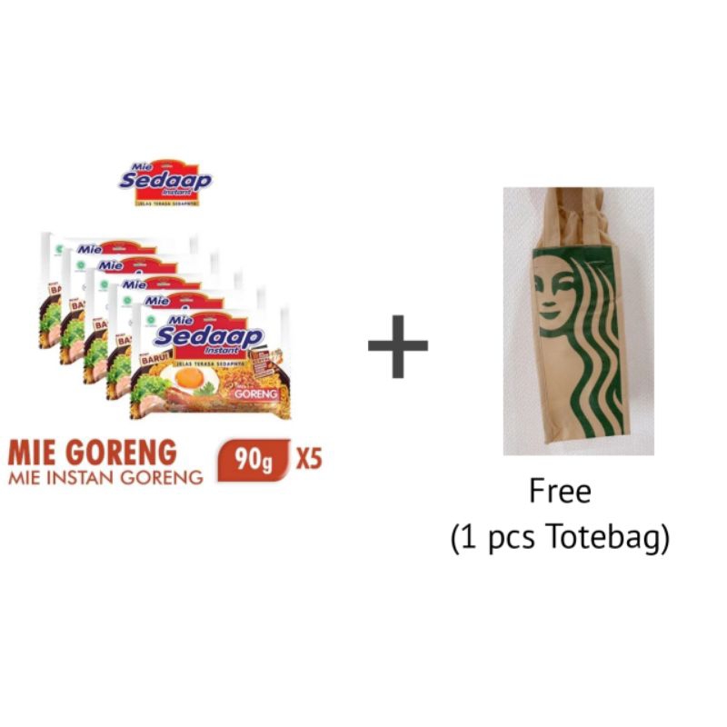 

MIE SEDAP GORENG ISI 5 (free totebag Starbucks)