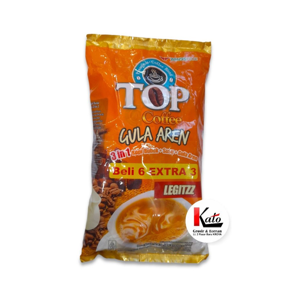 

TOP Kopi Susu Gula Aren Tubruk 3in1 27gr Pack Isi 6+3