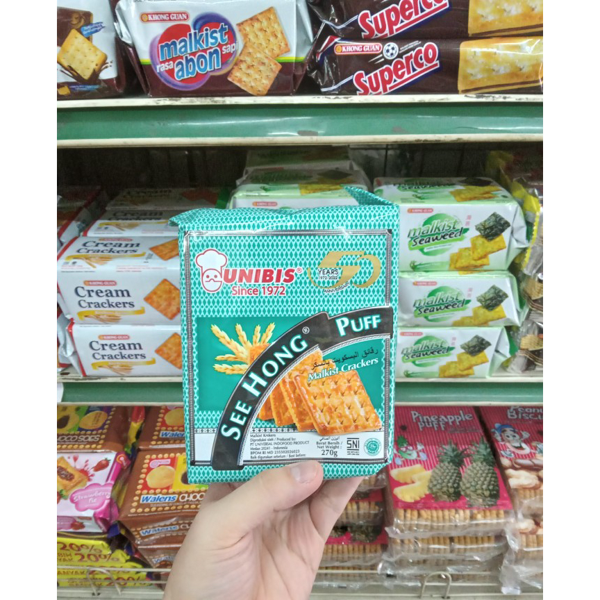 

UNIBIS SEE HONG PUFF SUGAR MALKIST CRACKERS GULA / UNIBIS CREAM CRACKERS BISKUIT / UNIBIS SEE HONG PUFF MALKIST KELAPA