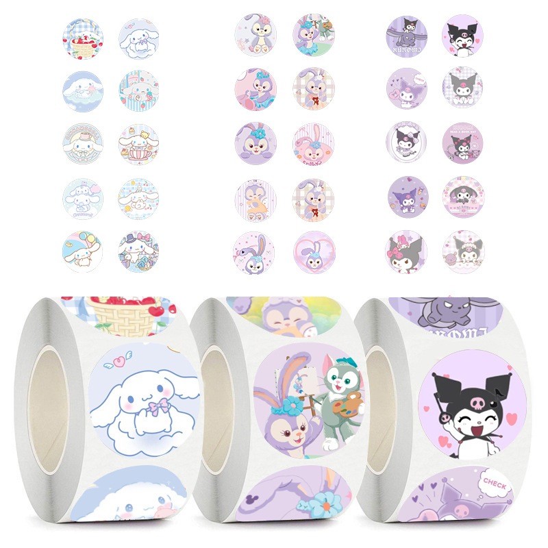 

1 ROLL STIKER SANRIO STICKER LABEL ROLL SANRIO CINAMOROLL KUROMI HELLO KITTY POMPOM PURIN POCHACCO MY MELODY STELLA LOU