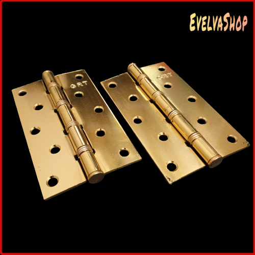 Sepasang Engsel Pintu Engsel Jendela Kuning Tebal 5 Inch