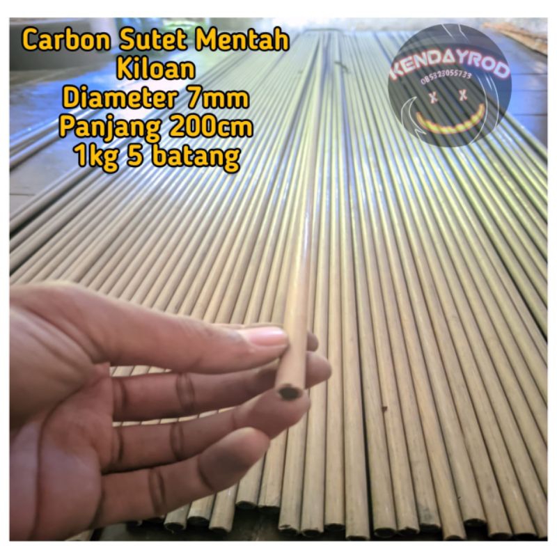 Carbon Sutet Mentah Kiloan 7mm 200cm 1kg isi 5 Batang