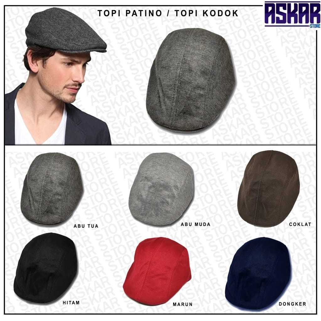 Topi kodok pria dewasa topi baret pelukis flat cap topi copet