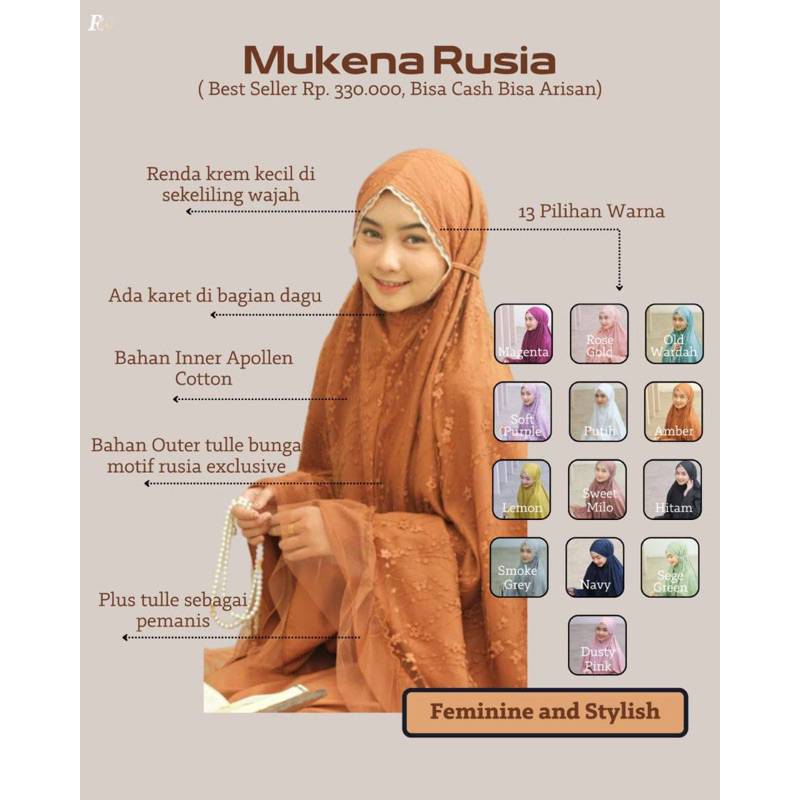 MUKENA RUSIA BY DALANOVA ORIGINAL