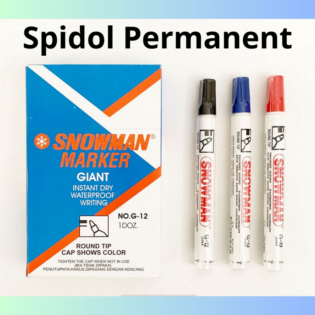

Spidol Snowman Permanent G-12 Hitam