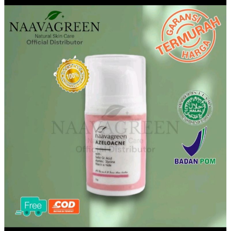 Naavagreen Azeloacne Cream / Krim Jerawat Naavagreen /Anti Bakteri, Mencegah Timbulnya Jerawat Dan M