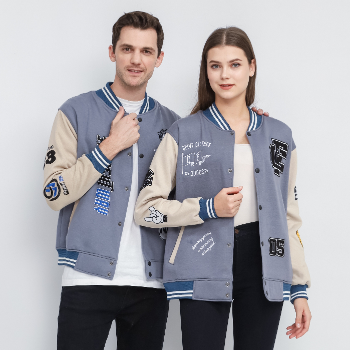 VARSITY JACKET CFIVE BOMBER BLACK/ VARSITY ONE PIECE FEELIN CUTE/ VARSITY PRIA WANITA /BOMBER AESTHE