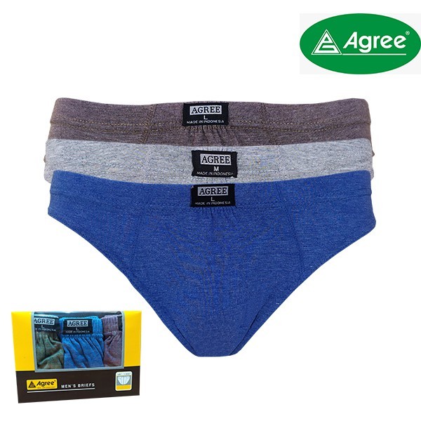 AGREE - Celana Dalam Pria Motif Polos Isi 3 Pcs Agree CD 8887
