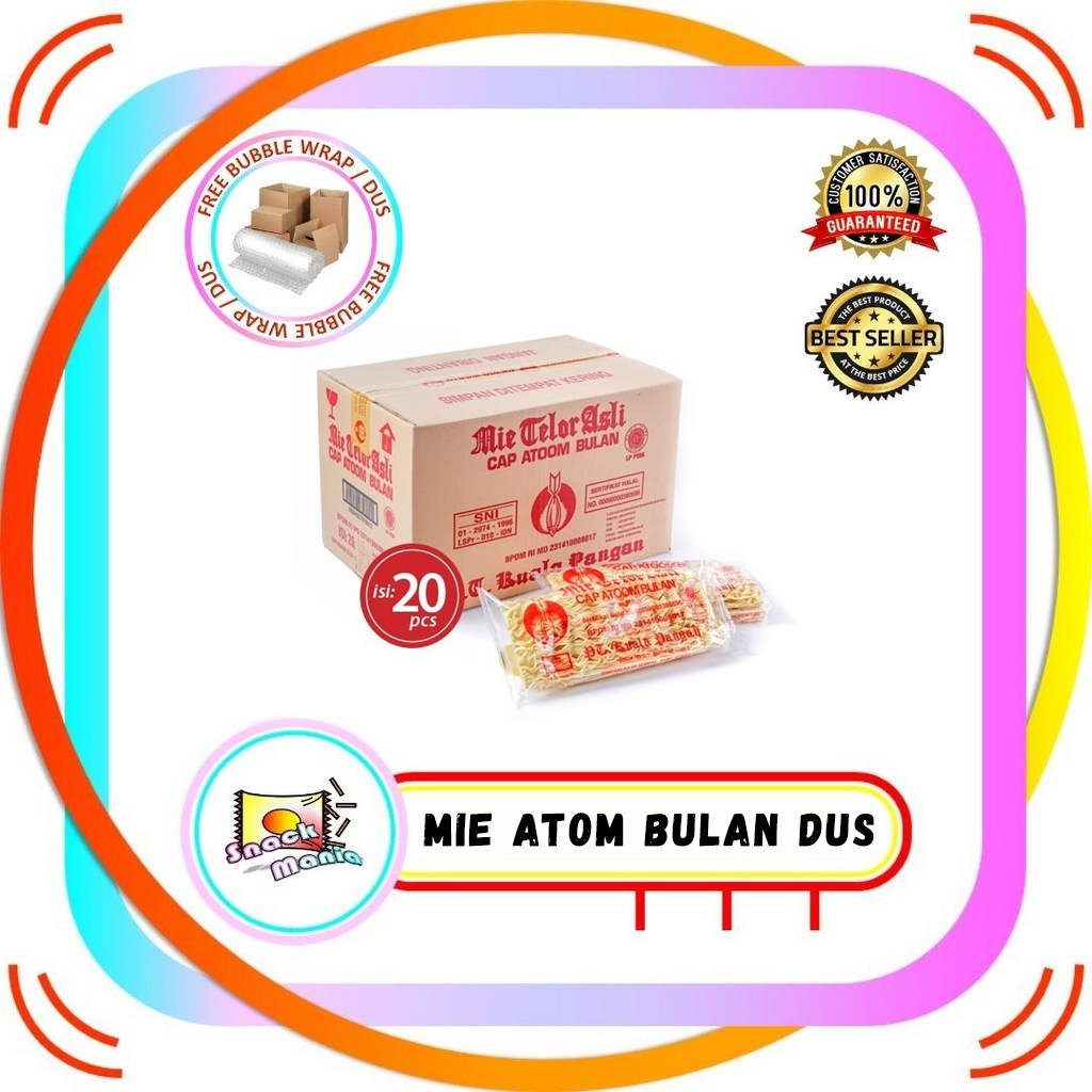 

Mie Telor Asli Cap ATOM BULAN 200 gr x 20 pcs DUS