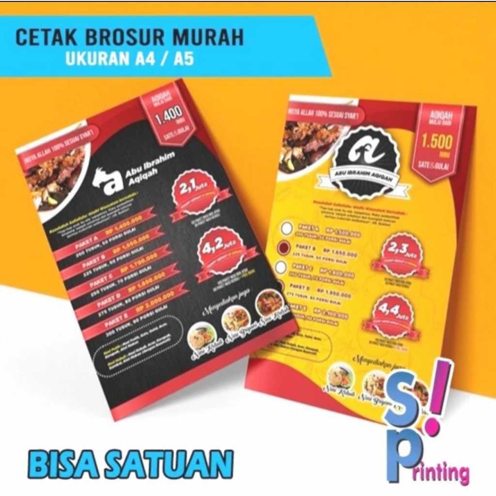 Cetak Brosur A5/A4 satu sisi murah dan cepat