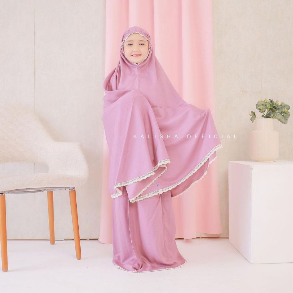 Kalova - Arsy Prayer Set (Mukena Anak Rayon Renda Rajut)