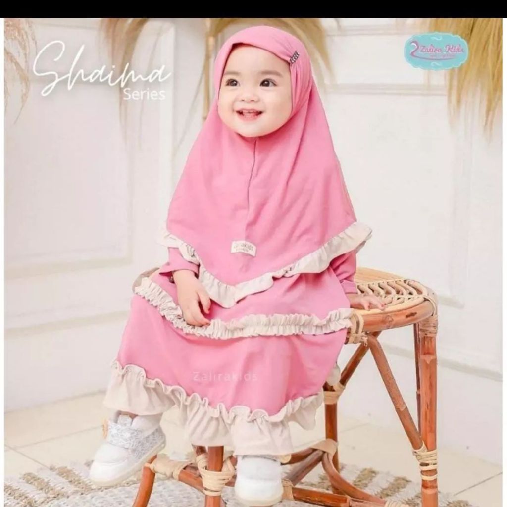 Gamis anak perempuan SHAFIRA SYAR'I KIDS USIA 0 - 3 TAHUN S M L XL | Baju Muslim Anak JERSY PLUS HIJ