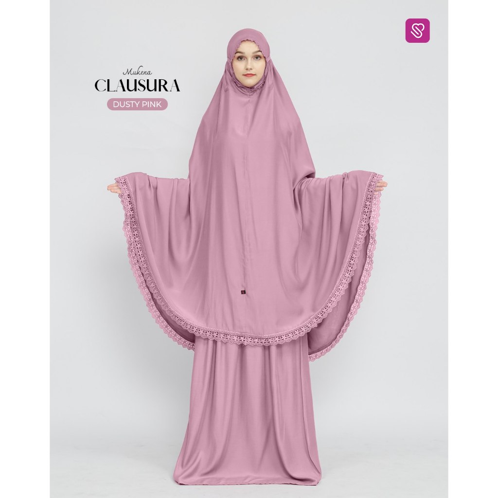 Mukena Polos Renda Premium Clausura Ukhti Munira