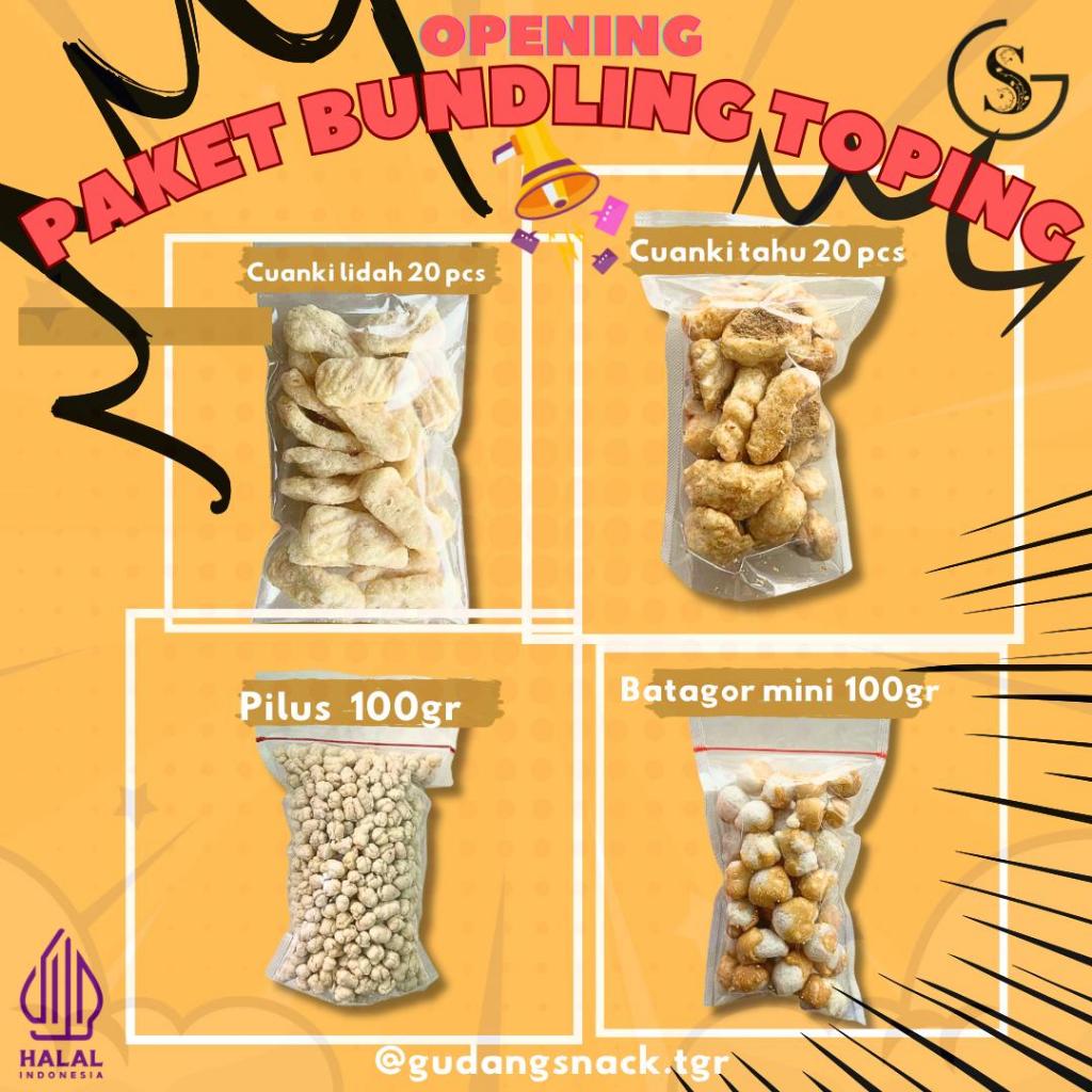 

PAKET HEMAT BUNDLING TOPPING BASO ACI Mie food (cuanki lidah,cuanki tahu,pilus,batagor mini)