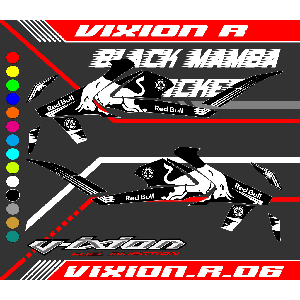 STRIPING STICKER VIXION R STIKER VIXION R NEW STICKER LIS LIST VARIASI YAMAHA VIXION R CODE 06