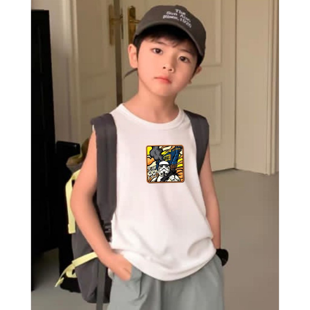 KAOS SINGLET ANAK LAKI-LAKI TERBARU-SINGLET ANAK MOTIF STARWA -SINGLET ANAK TRENDY MOTIF CETAK DIGIT