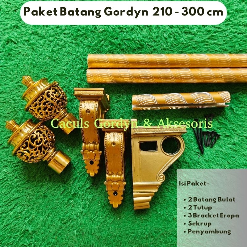 Batang Gorden 2 Meter - 3 Meter Fullset Murah Eropa Tutup Batik