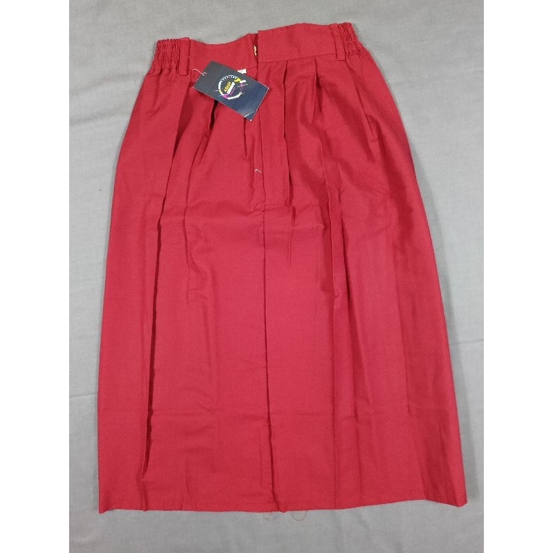 Rok merah rempel SD panjang