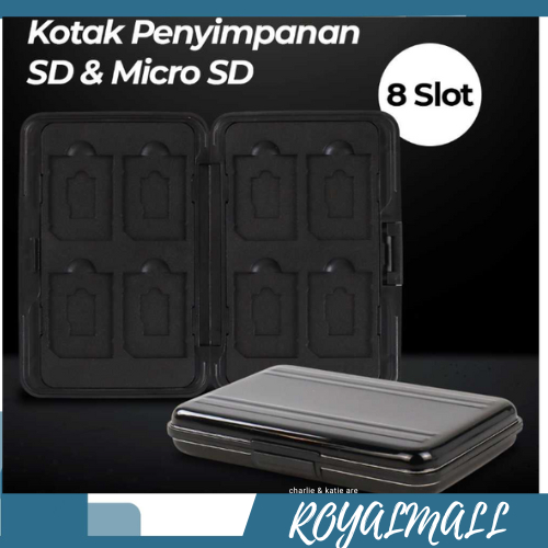 Kotak Penyimpan SD & Micro SD 8 Slot / Kotak Tempat Wadah Box Case Casing Dompet Tas Pelindung Penyi