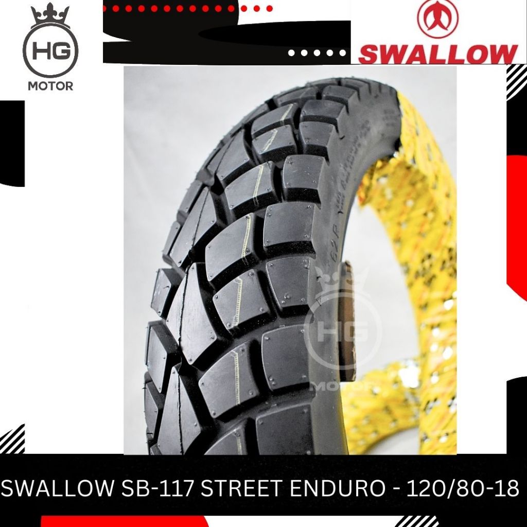 Ban Tubeless Swallow 120/80-18 Street Enduro Semi Trail SB-117 Ring 18