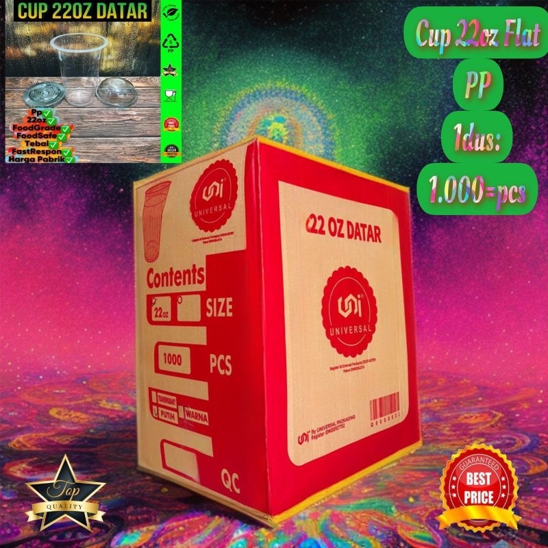 ISI 1000PCS CUP DATAR 22oz CUP GELAS PLASTIK 22oz GELAS PLASTIK MINUMAN