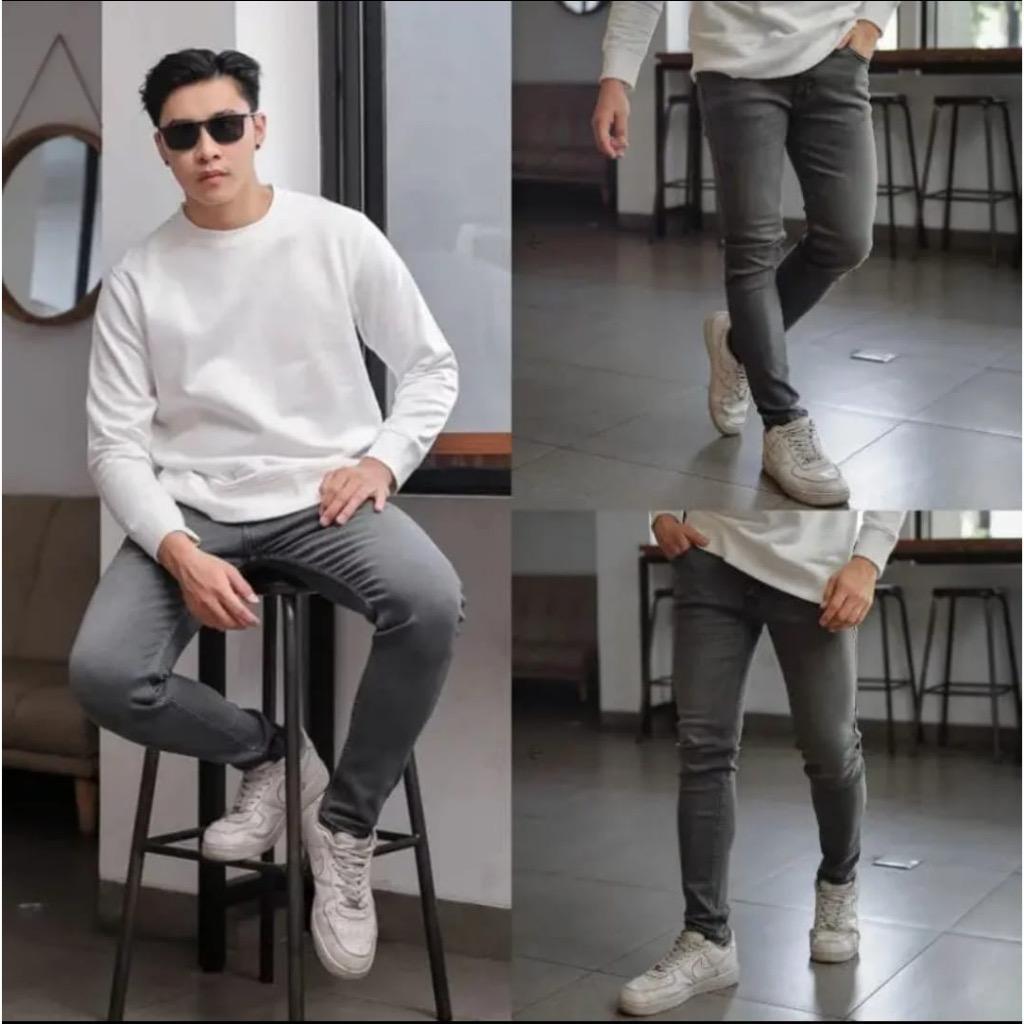 CELANA JEANS PRIA BAHAN KAIN STRECH