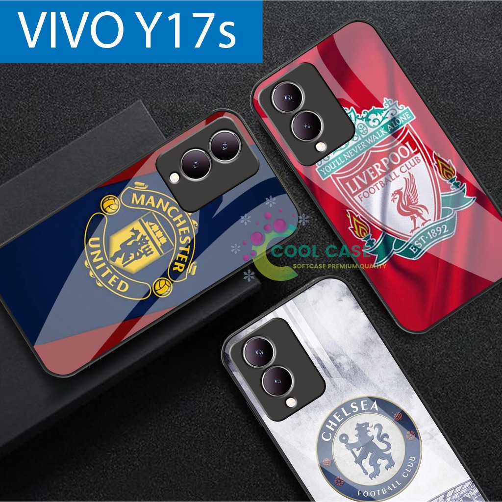 Softcase Glass Case Vivo Y17s Terbaru Motif Club Bola Realmadrid [CK73] - Casing Handphone Vivo Y17s