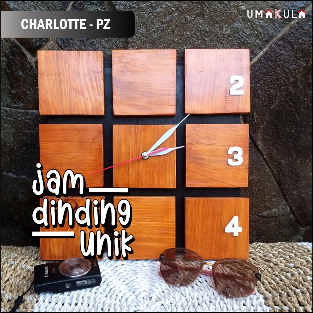 JAM DINDING KAYU JATI BELANDA SOLID UNIK MEWAH RUANG TAMU AESTHETIC KLASIK SENI GAYA RETRO VINTAGE R