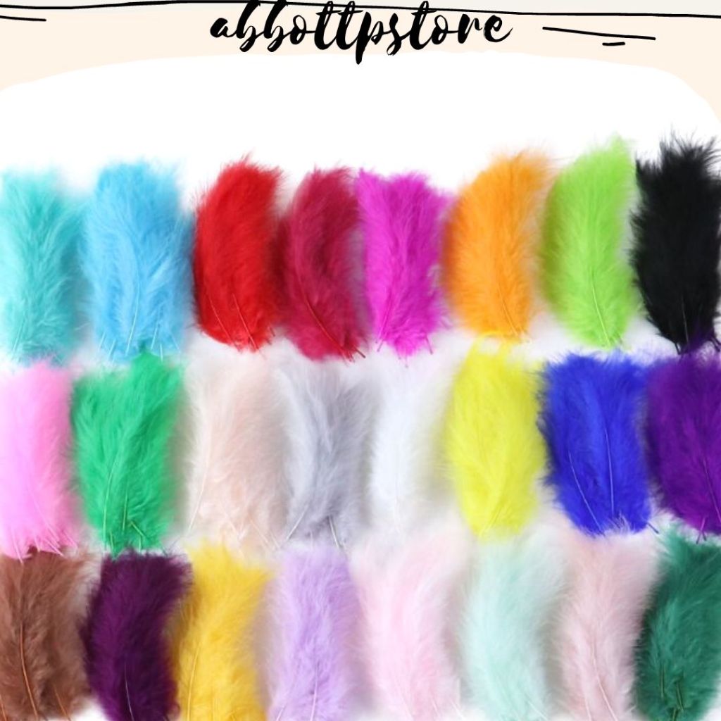 PROMO SPESIAL|Murah/Bulu ayam halus warna warni/ Bulu bahan kerajinan|Bulu Ayam Hias - Bulu warna