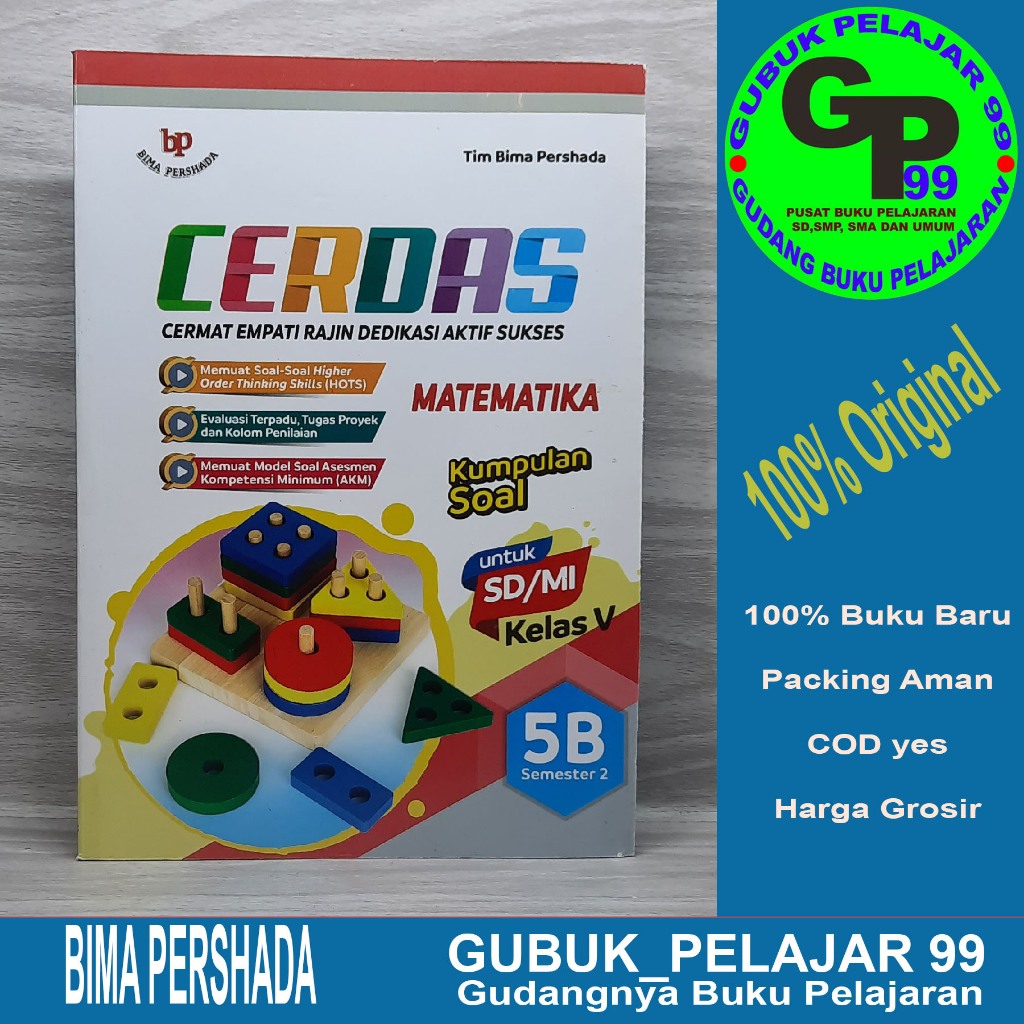 Kumpulan Soal CERDAS MATEMATIKA 5B Untuk SD/MI Kelas 5 Semester 2 Kurtilas Tim BIMA PERSHADA