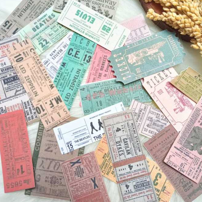 

23 pcs Sticker TICKET HVS Gambar Vintage Scrapbook Jurnal Stiker Pack