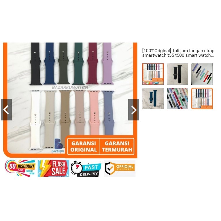 Strap Tali jam smartwatch t55 t500 aplle watch smartwatch gelang slicon polos