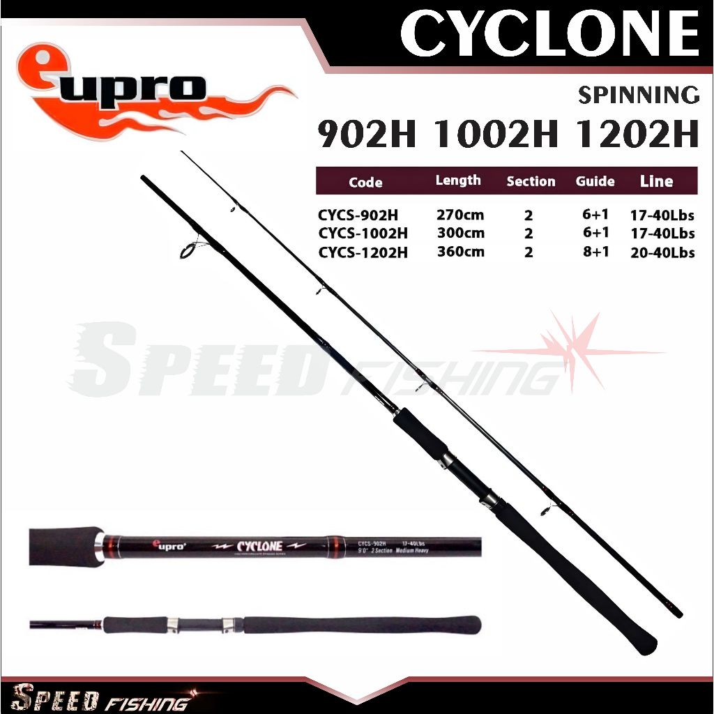 Joran Pancing Eupro Cyclone 902H 1002H 1202H Spinning Shore Light Popping