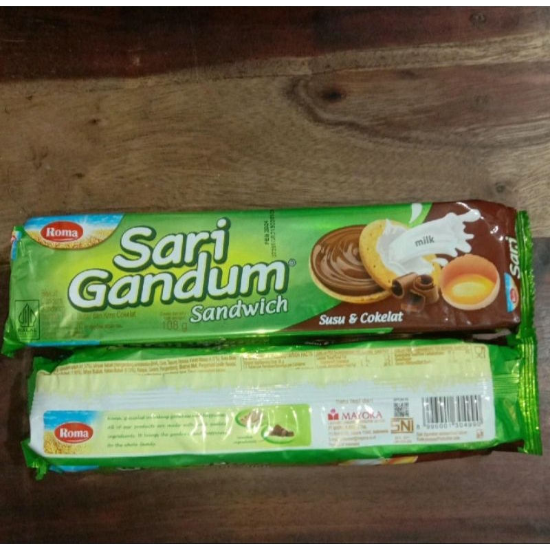 

Roma Sari Gandum Sandwich Susu & Cokelat 108gr, Roma Gandum Sari Gandum Peanut Butter 108gr