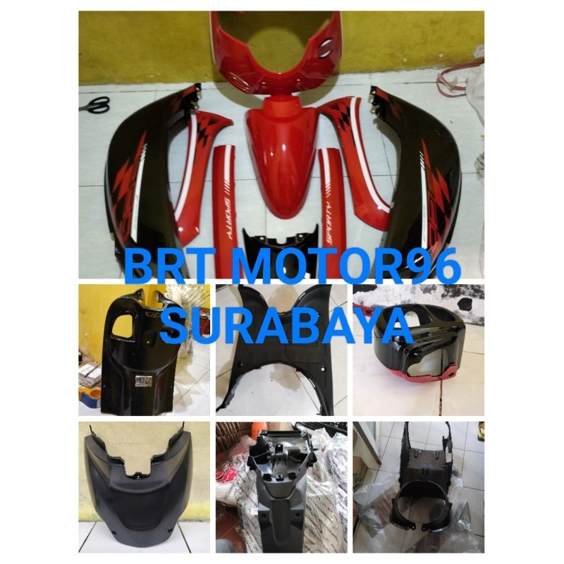 Cover body full Honda Scoopy 2018 hitam merah