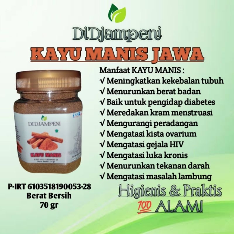 

Kayu Manis 70 gr, Bubuk/Serbuk kayu manis alami organik