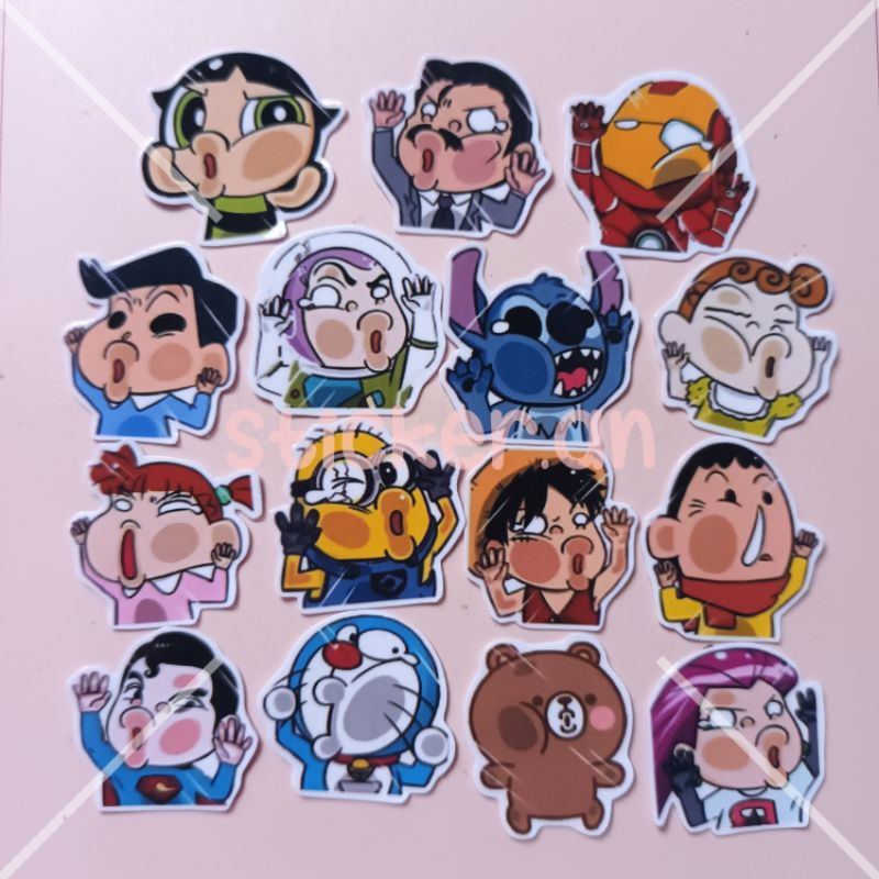 

Sticker Kartun Nempel Kaca 15 pcs for Planner/ Scrapbook/ BuJo/ Journal/ DIY