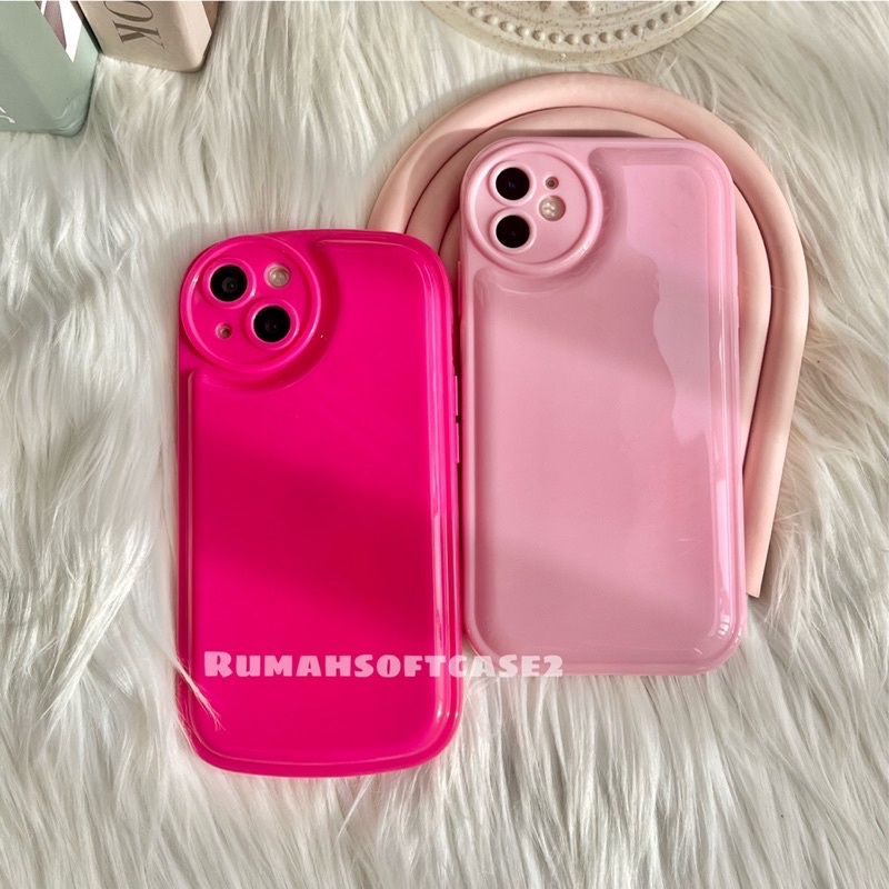 CASE OVAL AIRBAG POLOS PINK FUCHIA FOR IPHONE 6 6+ 7 8 PLUS X XS XR XSMAX 11 12 13 14 PRO MAX