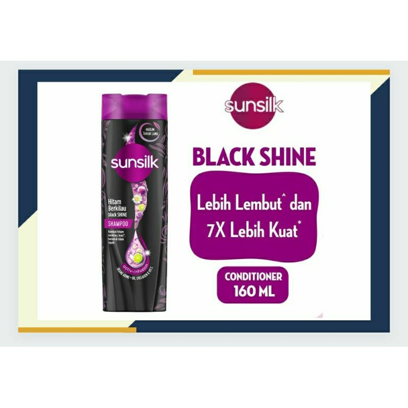 SUNSILK Black Shine Shampoo 160ml / Shampoo Sunsilk 160ml